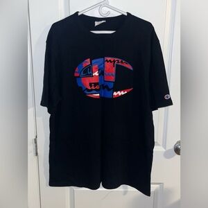 Men’s 2XL Champion Athletic Logo Short Sleeve Black T-Shirt